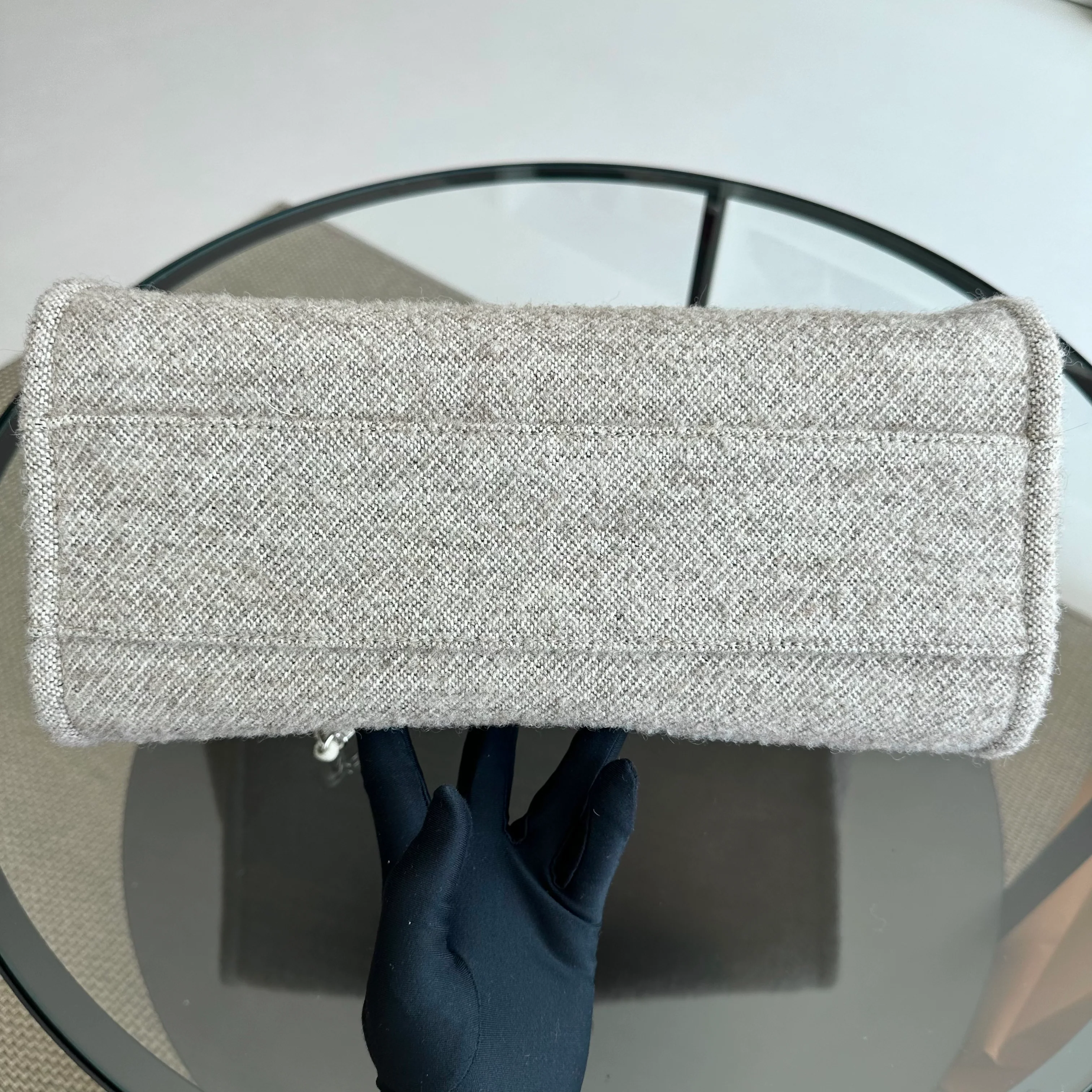 *Microchip* Chanel Deauville Tote Medium Tweed Grey White SHW Microchip - Best Luxury Designers