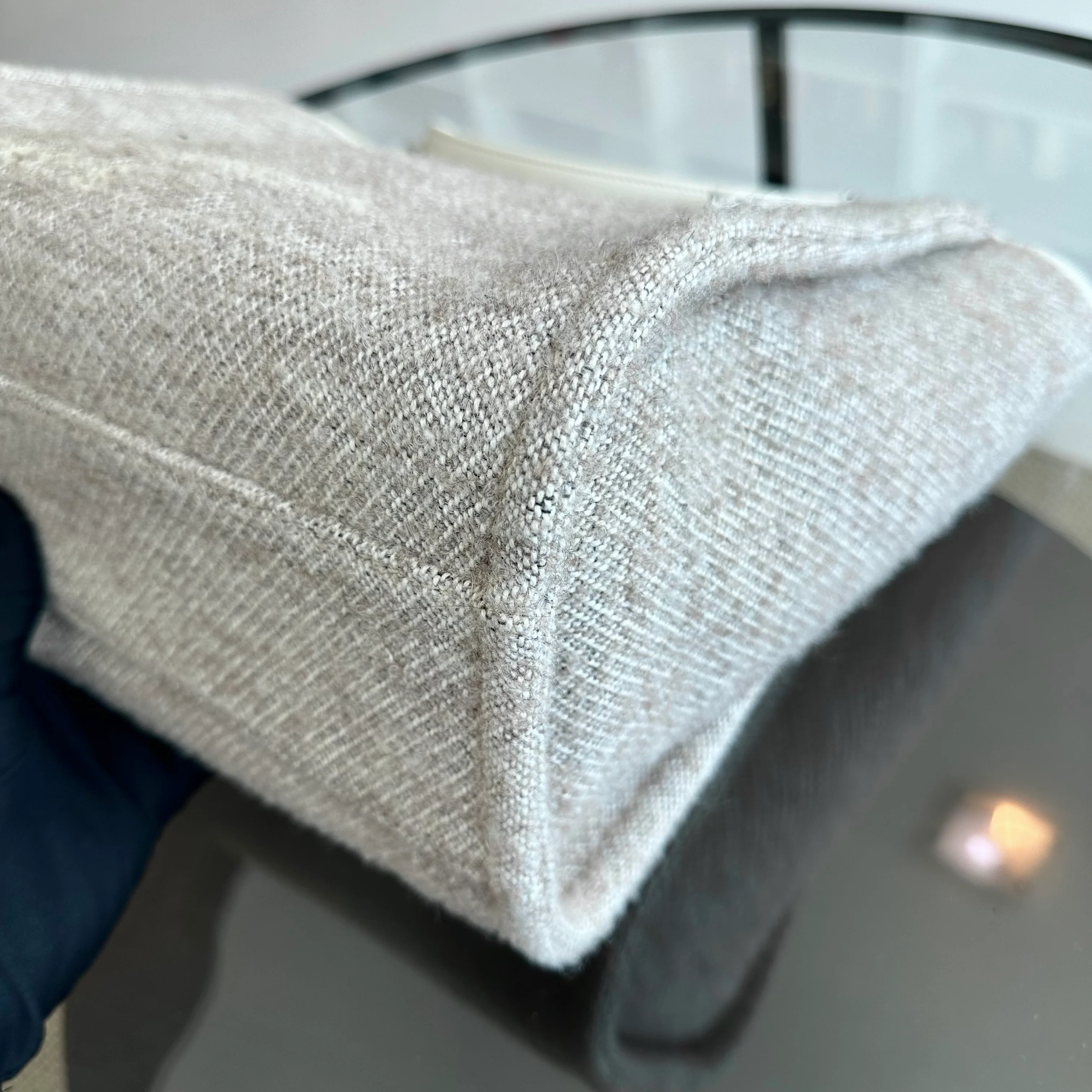 *Microchip* Chanel Deauville Tote Medium Tweed Grey White SHW Microchip - Best Luxury Designers