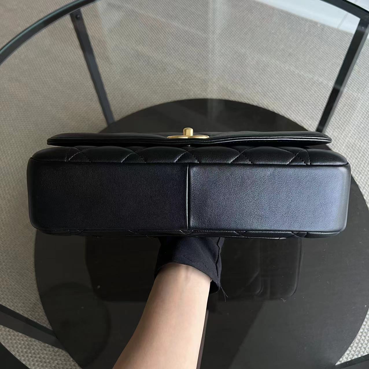 *Modern Reissue 2015* Chanel Diana 28CM Quilted Lambskin Black Golden Hardware Series 20 - Best Luxury Designers