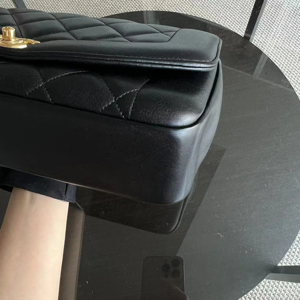 *Modern Reissue 2015* Chanel Diana 28CM Quilted Lambskin Black Golden Hardware Series 20 - Best Luxury Designers