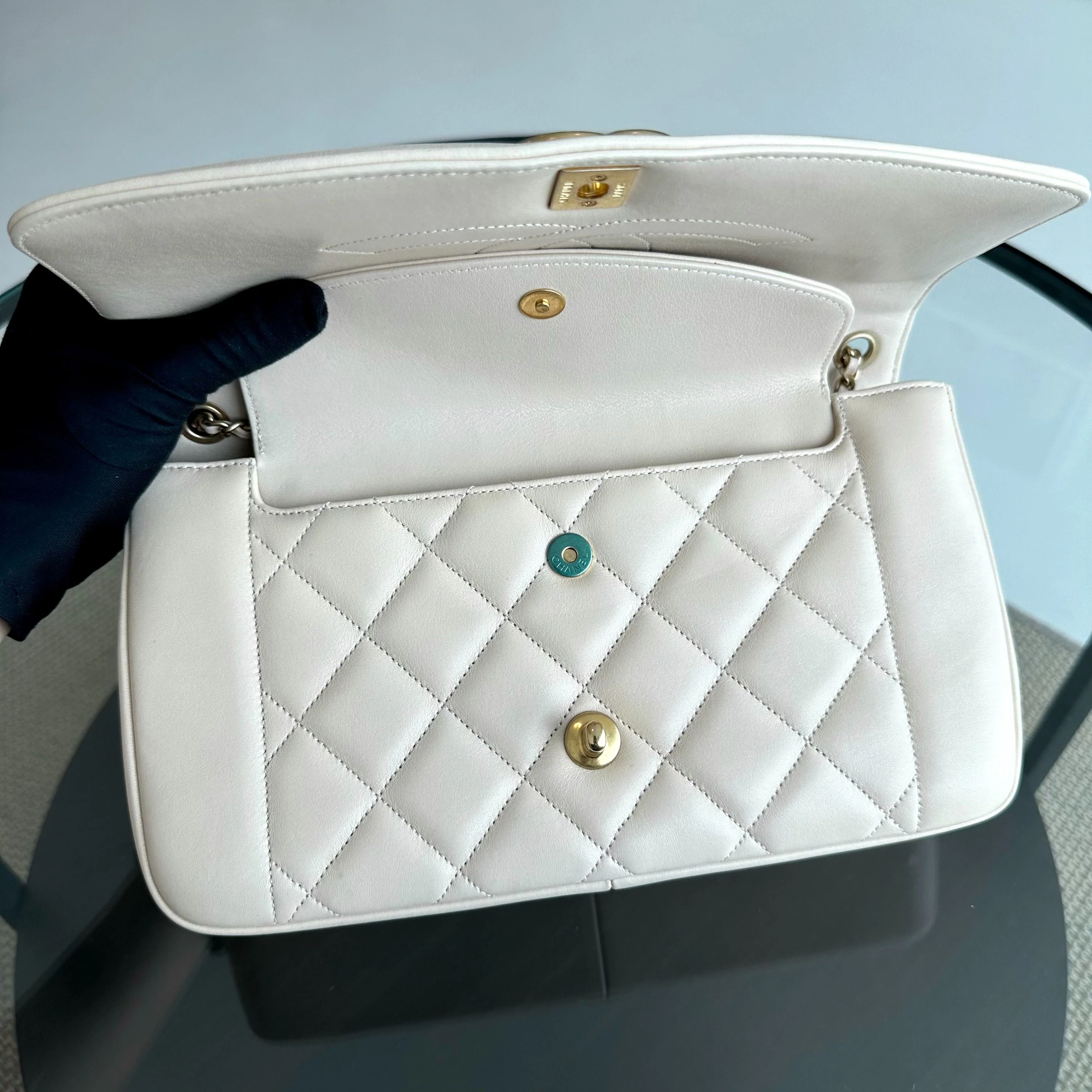 *Modern Reissue 2015* Chanel Diana Jumbo 28CM Quilted Lambskin Beige GHW No 20 - Best Luxury Designers
