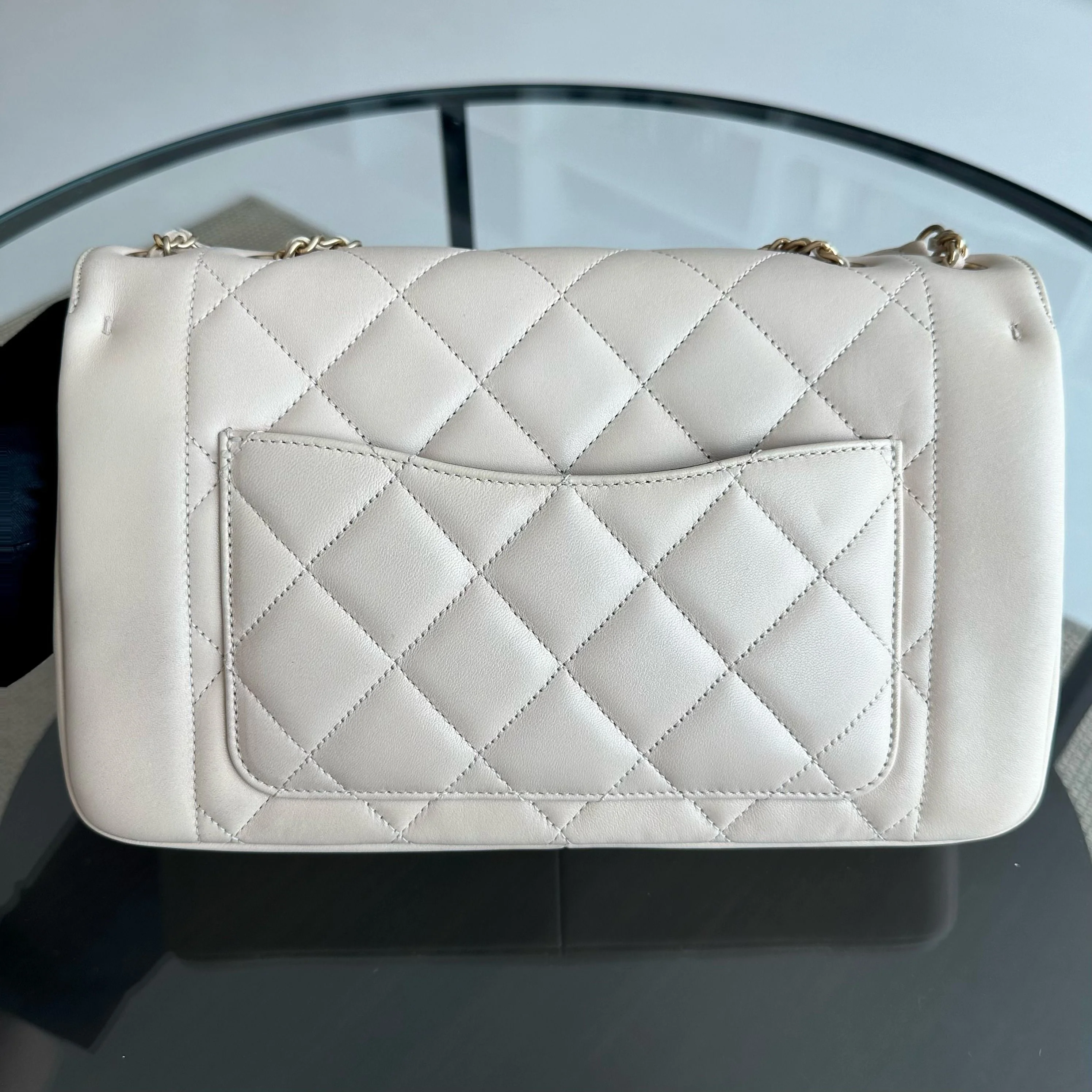 *Modern Reissue 2015* Chanel Diana Jumbo 28CM Quilted Lambskin Beige GHW No 20 - Best Luxury Designers