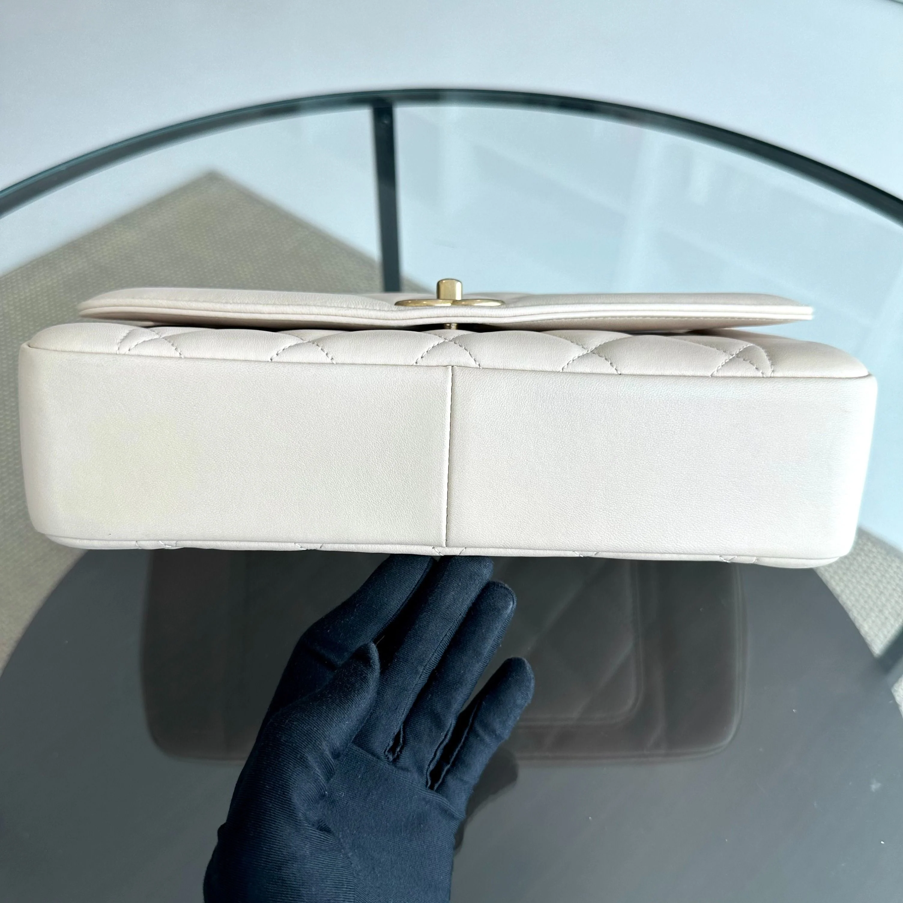 *Modern Reissue 2015* Chanel Diana Jumbo 28CM Quilted Lambskin Beige GHW No 20 - Best Luxury Designers