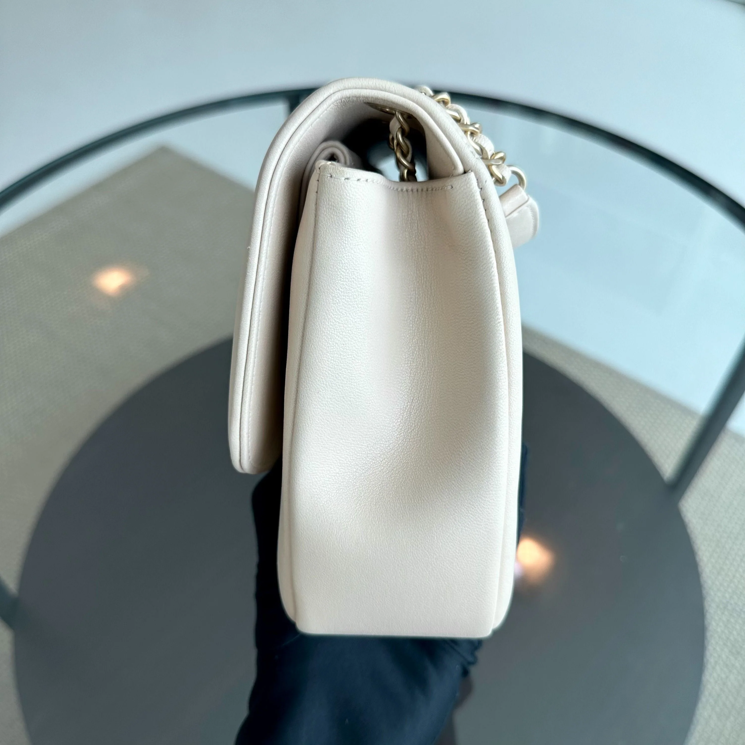 *Modern Reissue 2015* Chanel Diana Jumbo 28CM Quilted Lambskin Beige GHW No 20 - Best Luxury Designers