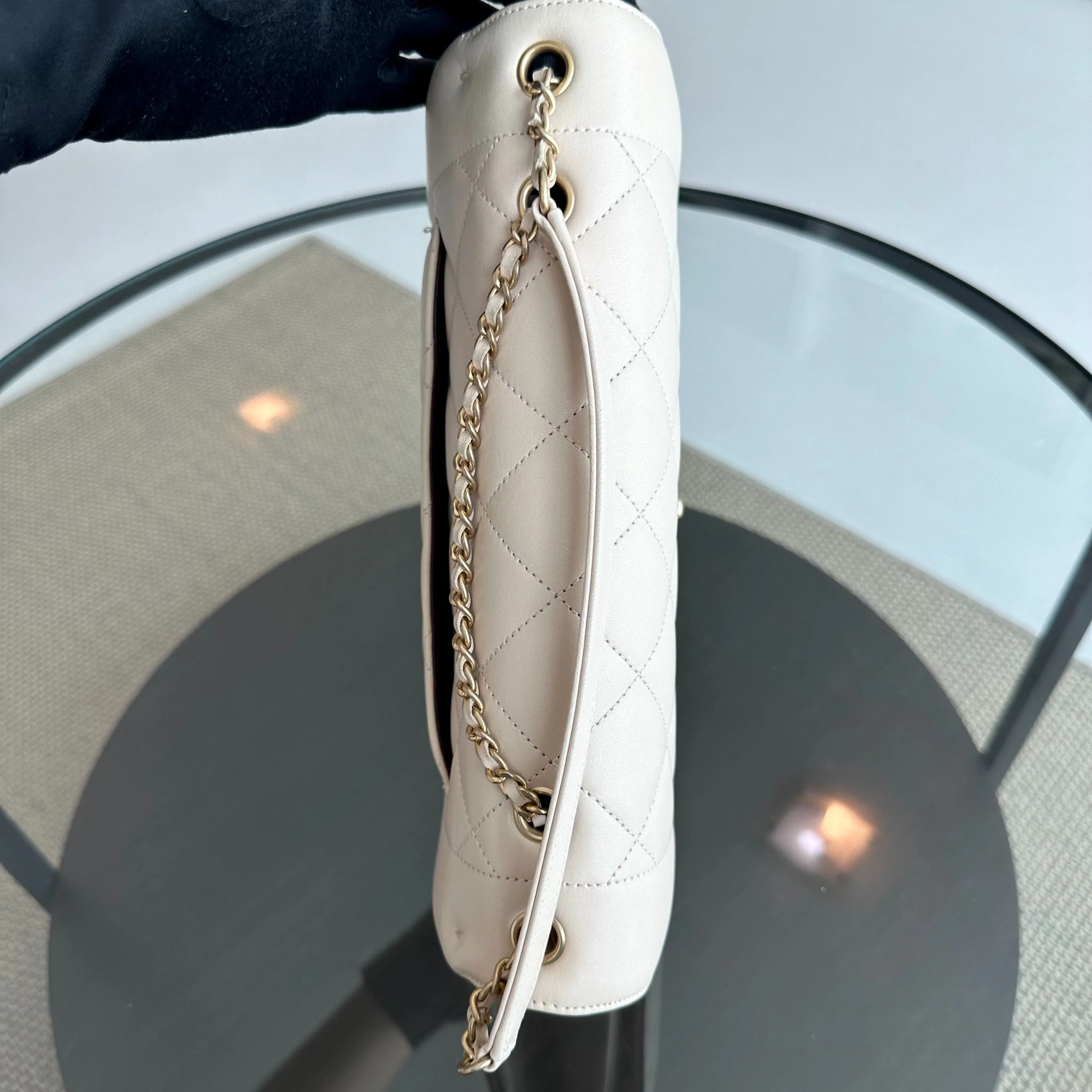 *Modern Reissue 2015* Chanel Diana Jumbo 28CM Quilted Lambskin Beige GHW No 20 - Best Luxury Designers