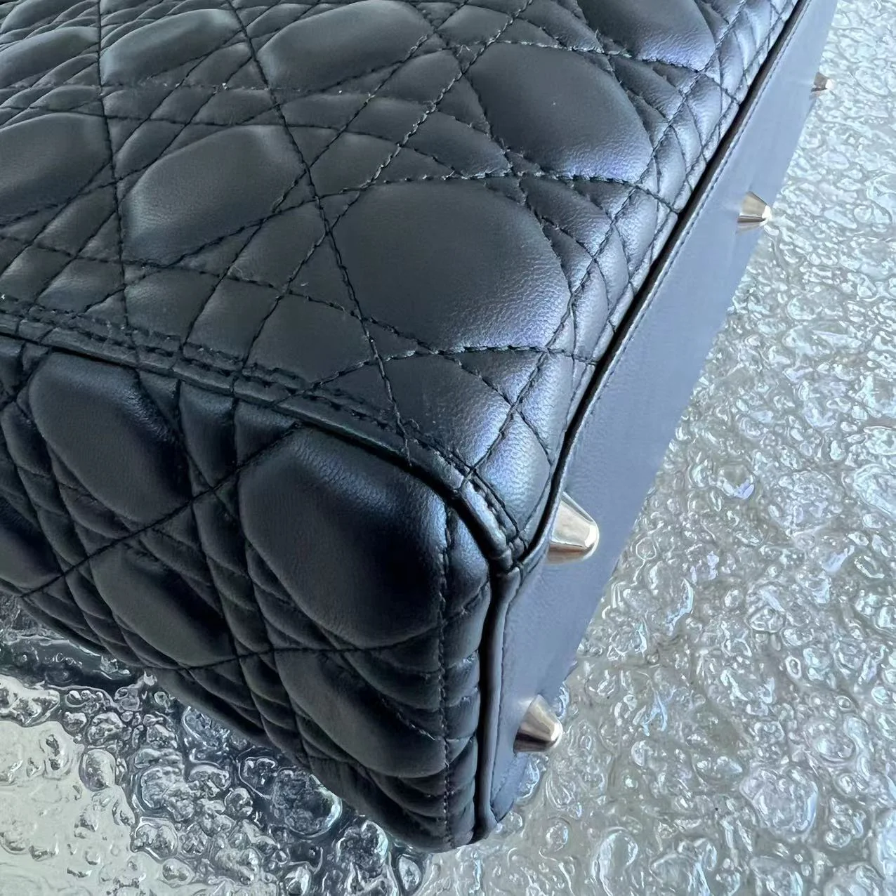 *No Strap* Dior Lady Large Cannage Lambskin Black SHW - Best Luxury Designers