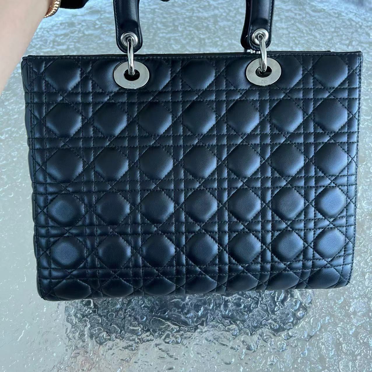 *No Strap* Dior Lady Large Cannage Lambskin Black SHW - Best Luxury Designers