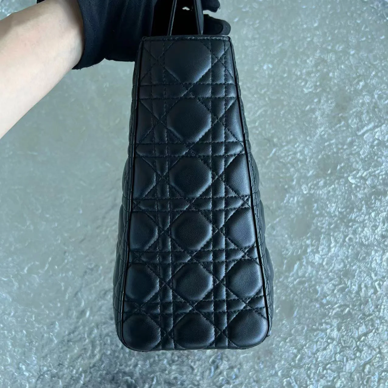 *No Strap* Dior Lady Large Cannage Lambskin Black SHW - Best Luxury Designers