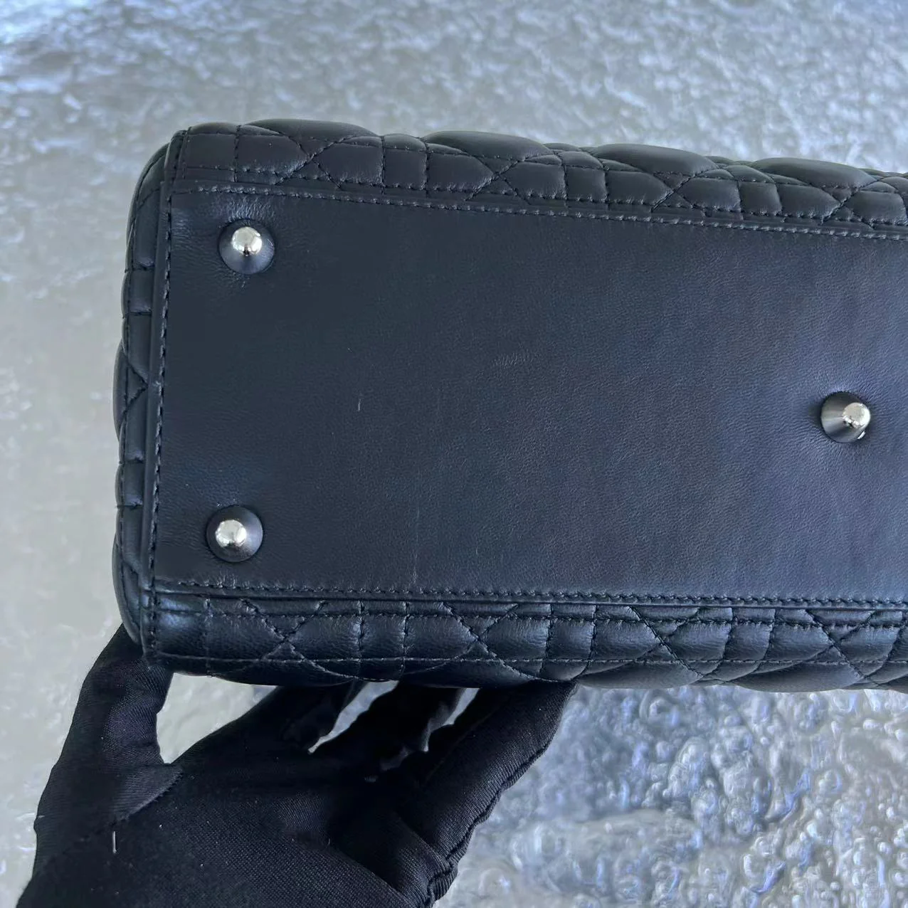 *No Strap* Dior Lady Large Cannage Lambskin Black SHW - Best Luxury Designers