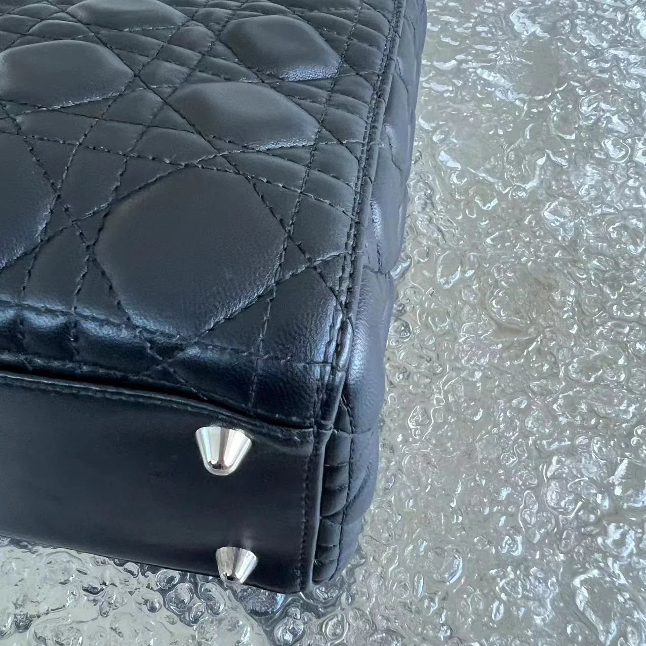 *No Strap* Dior Lady Large Cannage Lambskin Black SHW - Best Luxury Designers