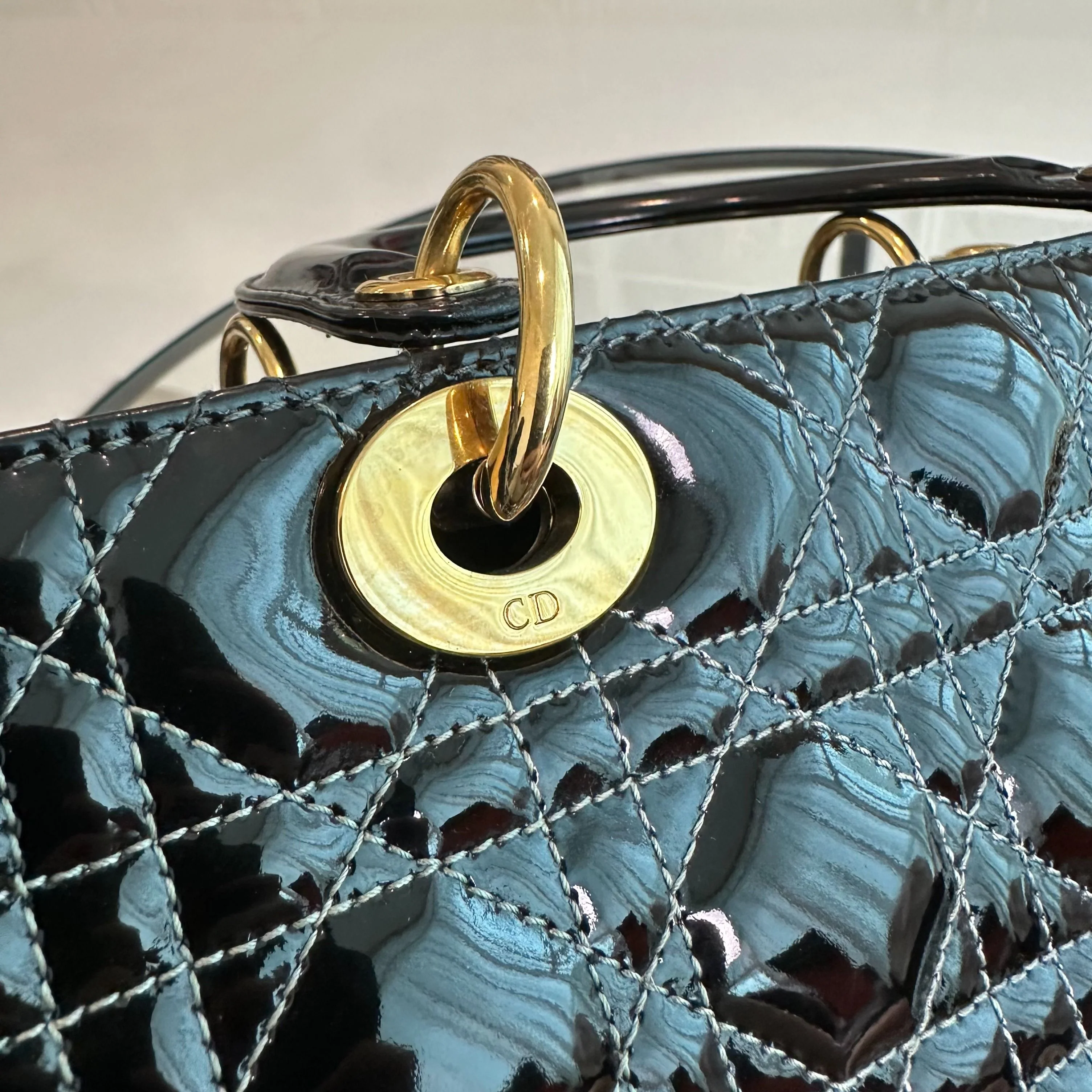 *No Strap, Recolor* Dior Lady Large Patent Leather Black GHW - Best Luxury Designers