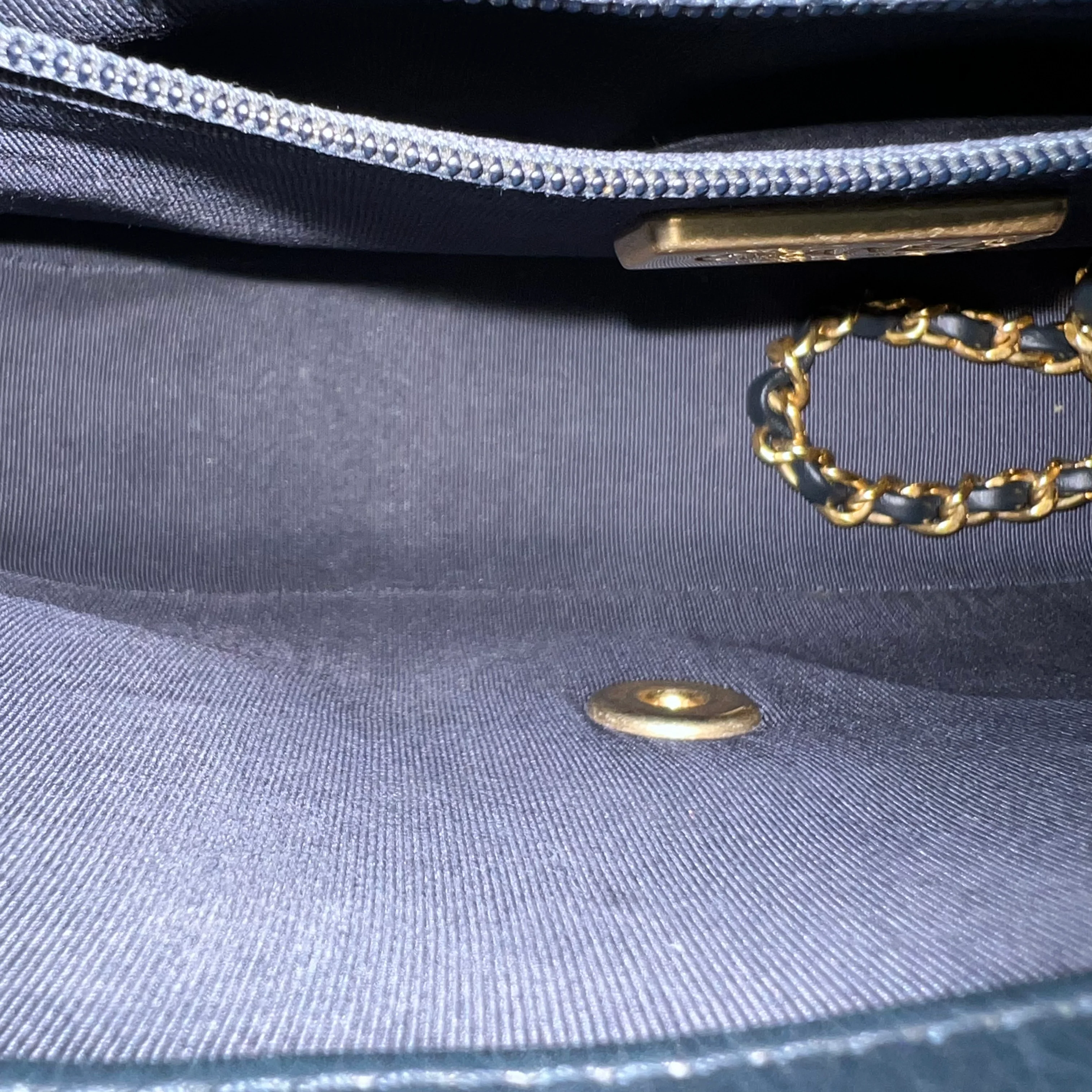 *Rare* Chanel Classic Flap Small Rock The Corner Seasonal Chevron Calfskin Black Golden Hardware Series 26 - Best Luxury Designers