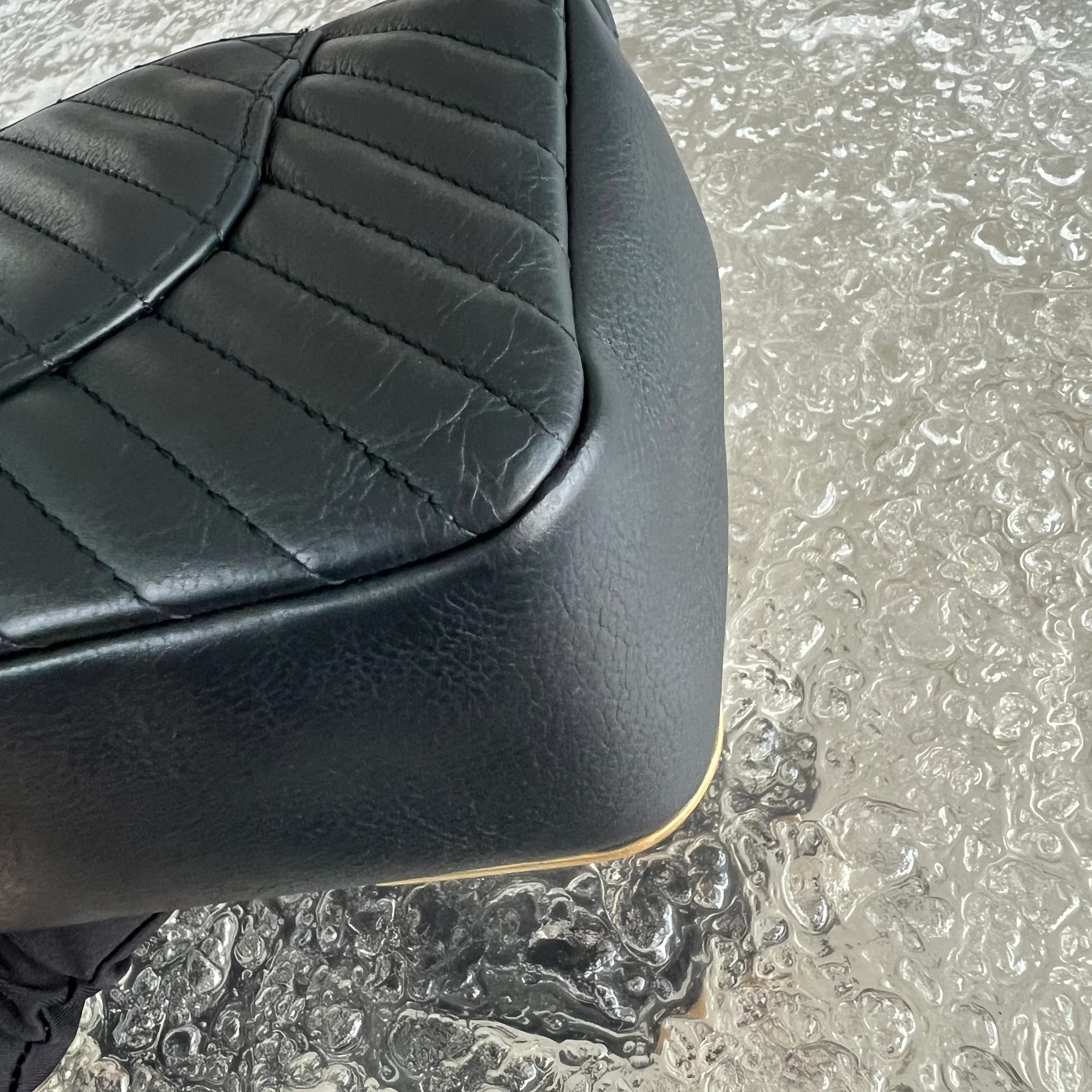 *Rare* Chanel Classic Flap Small Rock The Corner Seasonal Chevron Calfskin Black Golden Hardware Series 26 - Best Luxury Designers