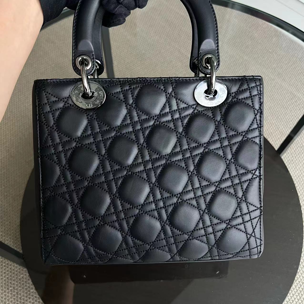 *Rare* Dior Lady Medium Anselm Reyle Cannage Calfskin Limited Edition Black SHW - Best Luxury Designers