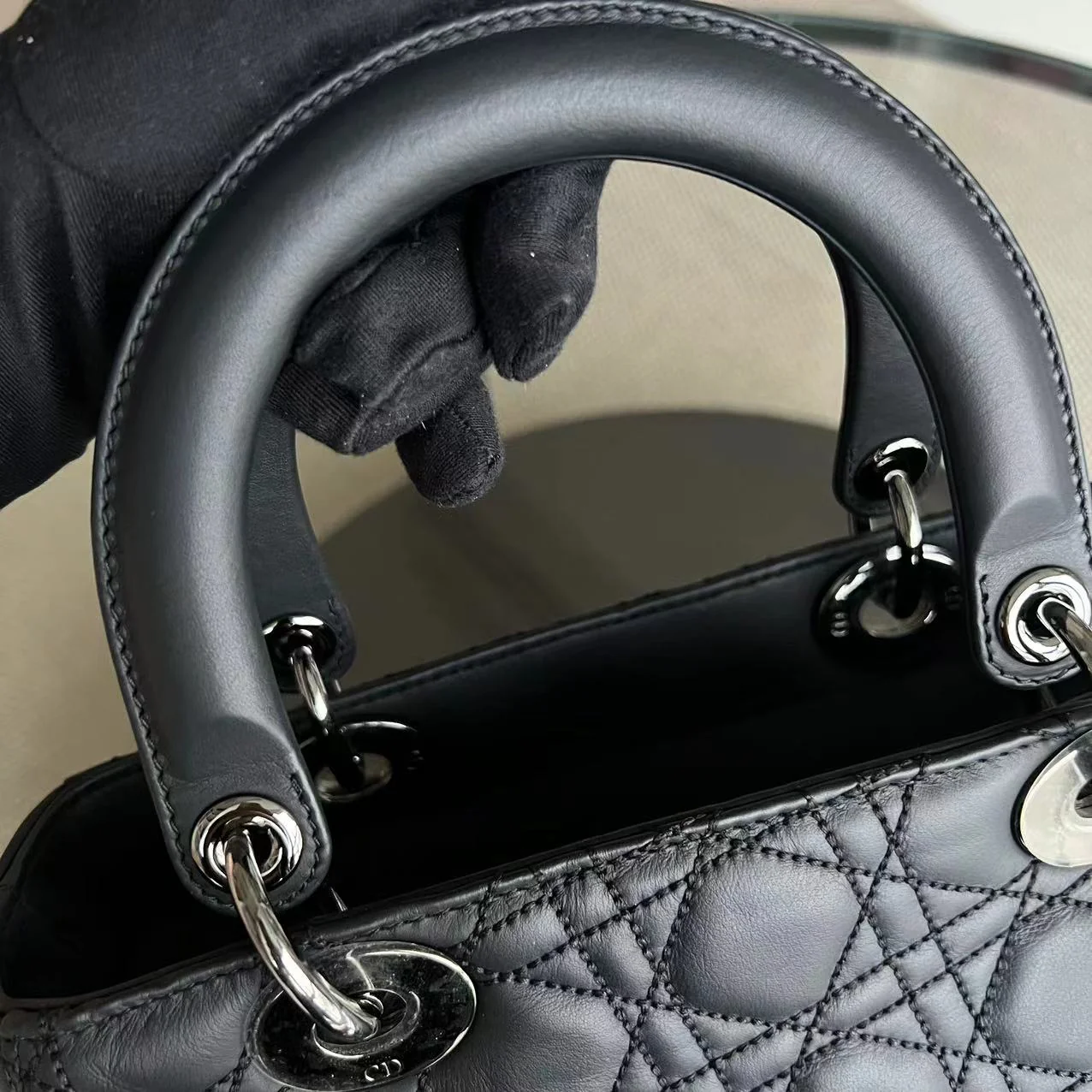 *Rare* Dior Lady Medium Anselm Reyle Cannage Calfskin Limited Edition Black SHW - Best Luxury Designers