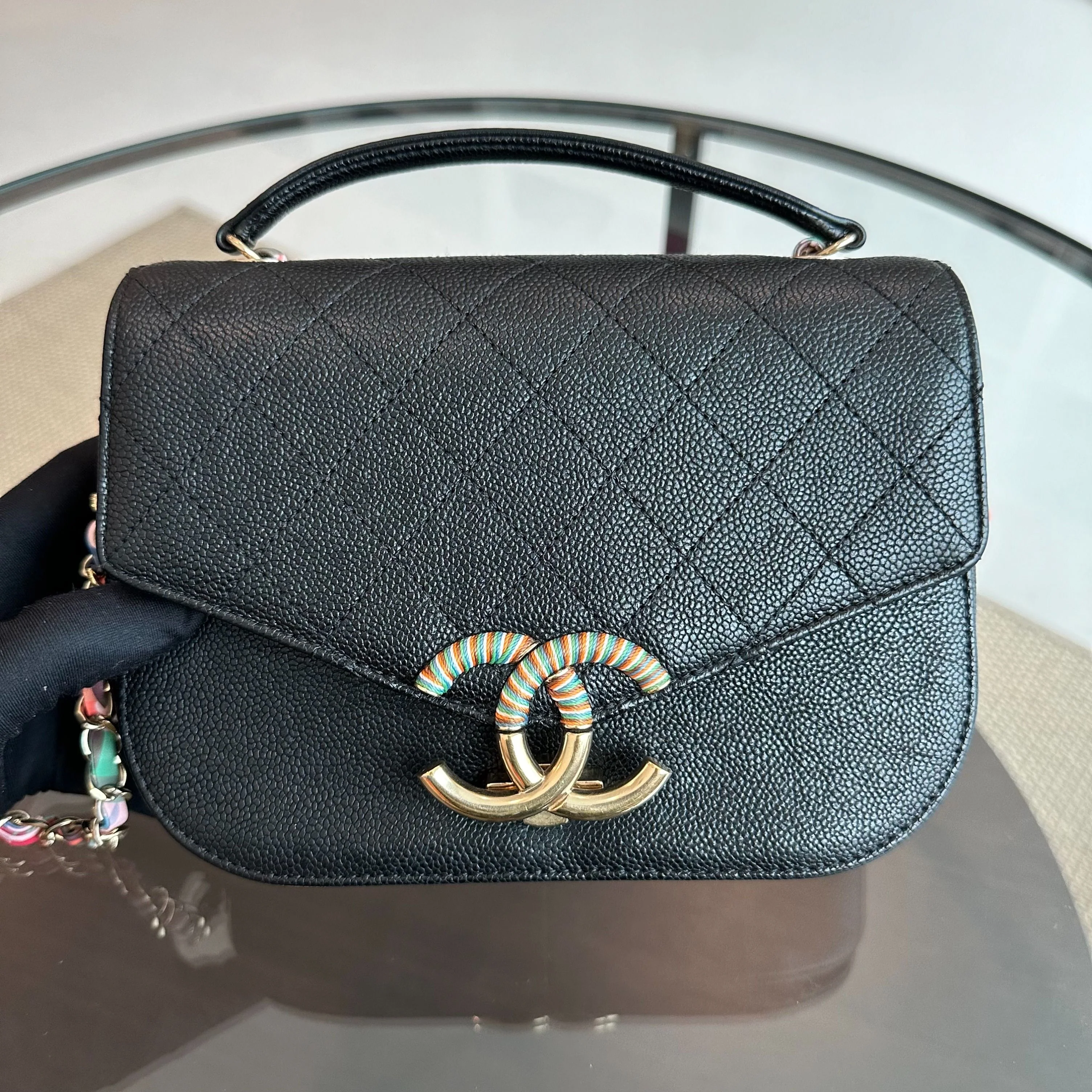 *Rare, Like New* Chanel Cuba Coco Caviar Quilted Cross Body Black GHW No 23 - Best Luxury Designers