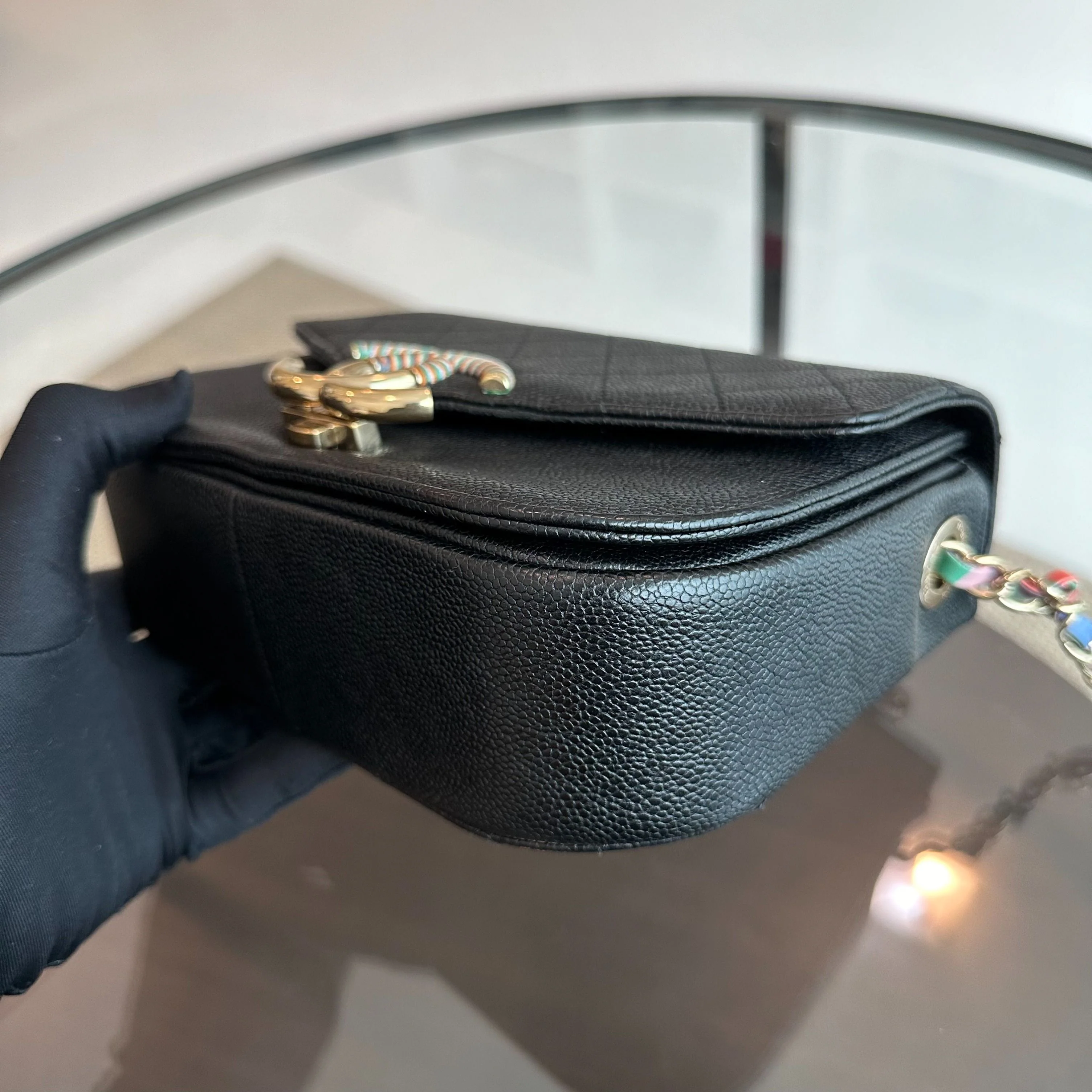 *Rare, Like New* Chanel Cuba Coco Caviar Quilted Cross Body Black GHW No 23 - Best Luxury Designers