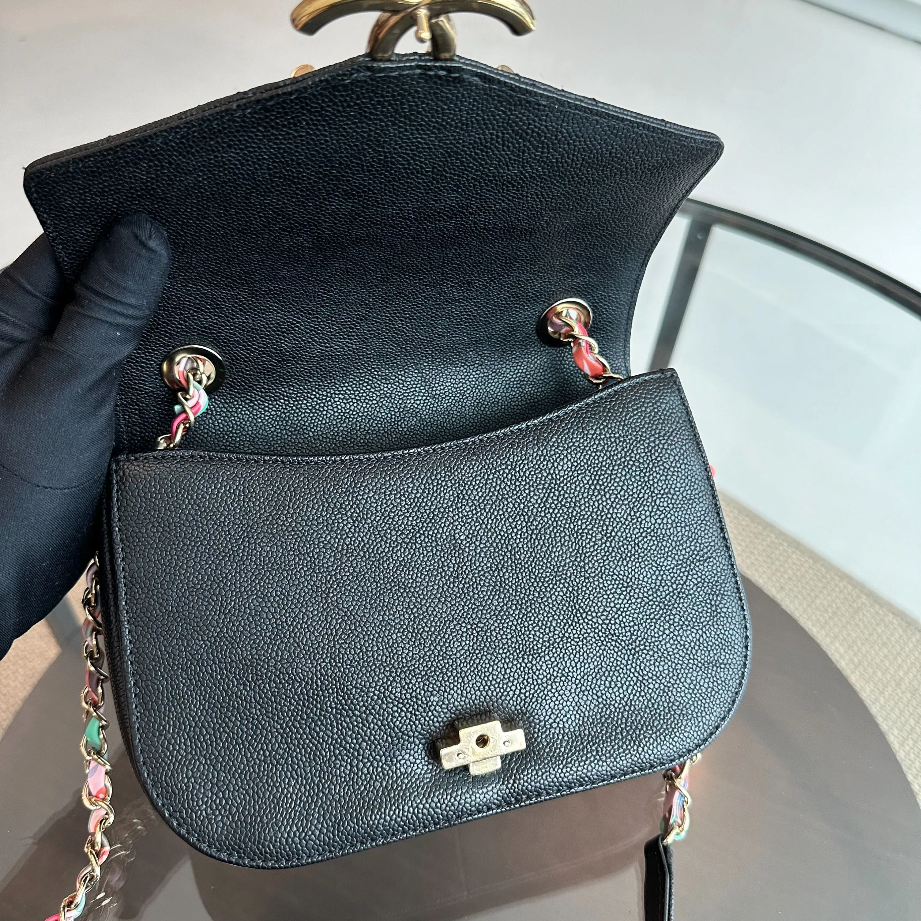 *Rare, Like New* Chanel Cuba Coco Caviar Quilted Cross Body Black GHW No 23 - Best Luxury Designers