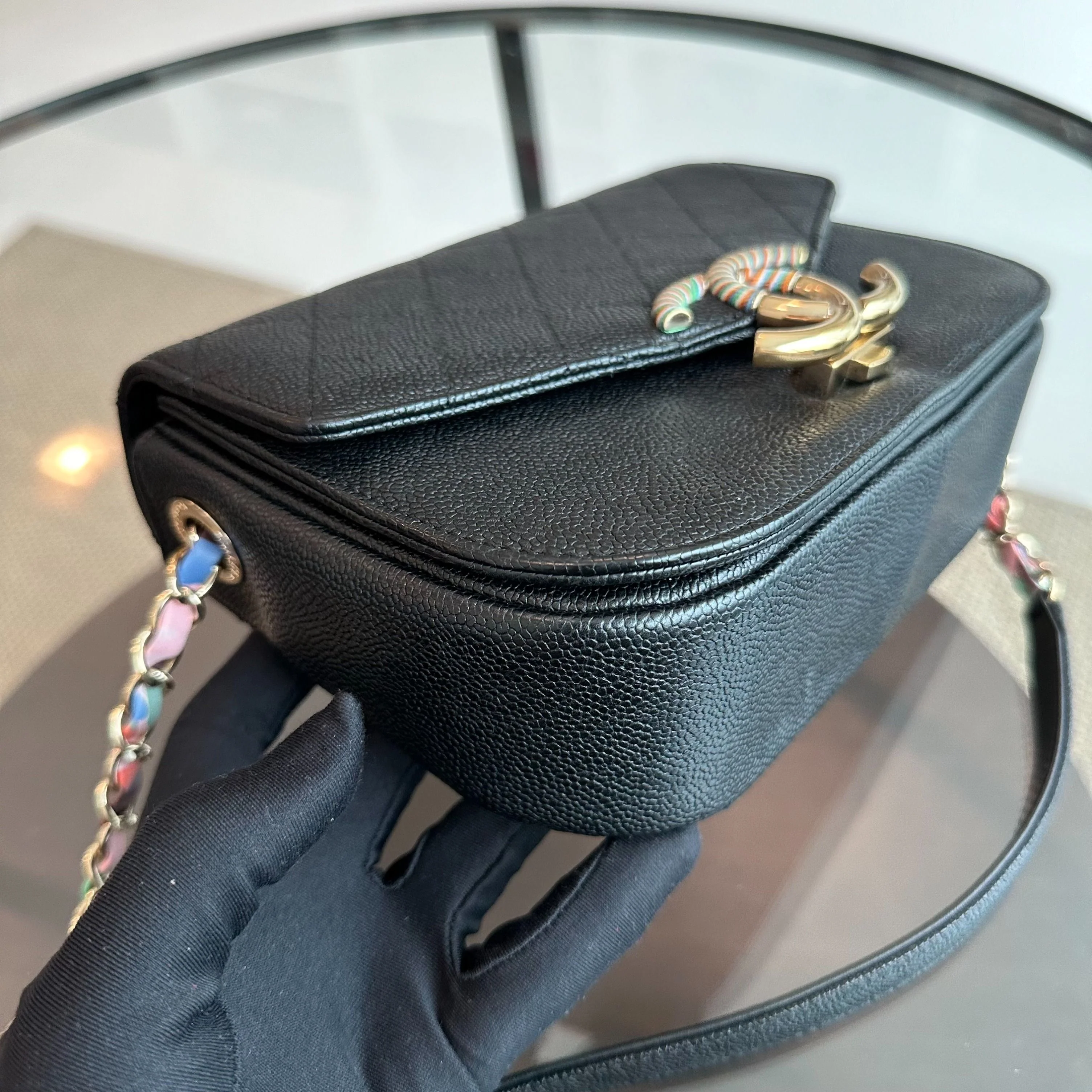 *Rare, Like New* Chanel Cuba Coco Caviar Quilted Cross Body Black GHW No 23 - Best Luxury Designers