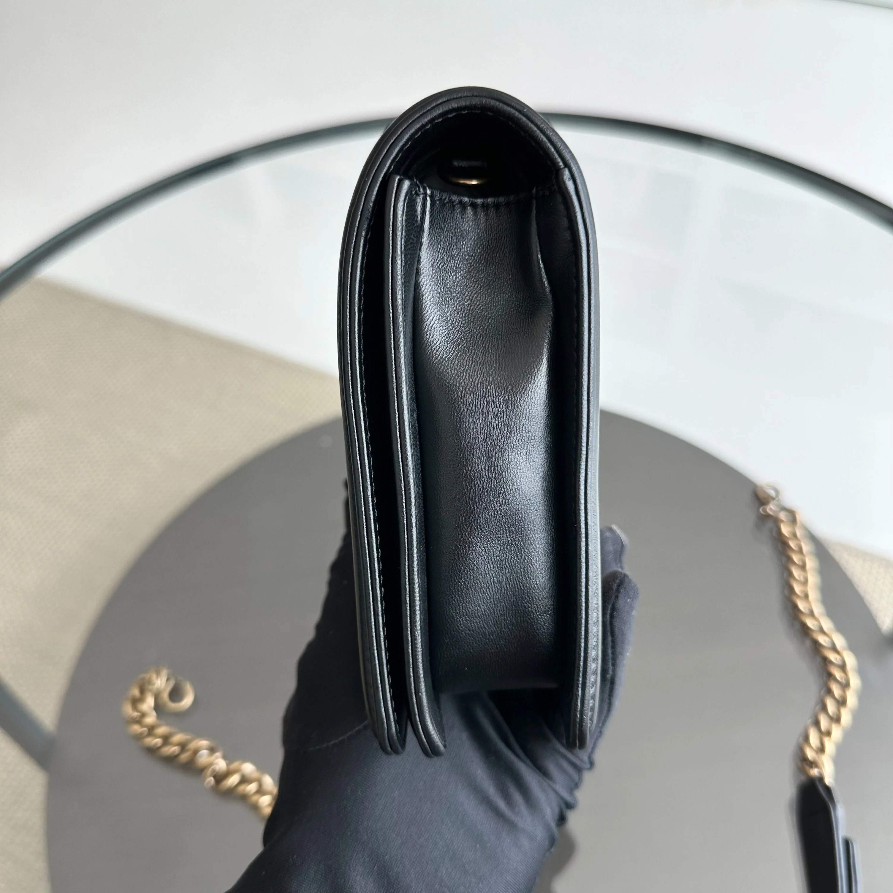 *Receipt* Chanel Boy East West Crest Lambskin Embellished Cruise 2016 Leboy Shoulder Bag No 21 - Best Luxury Designers