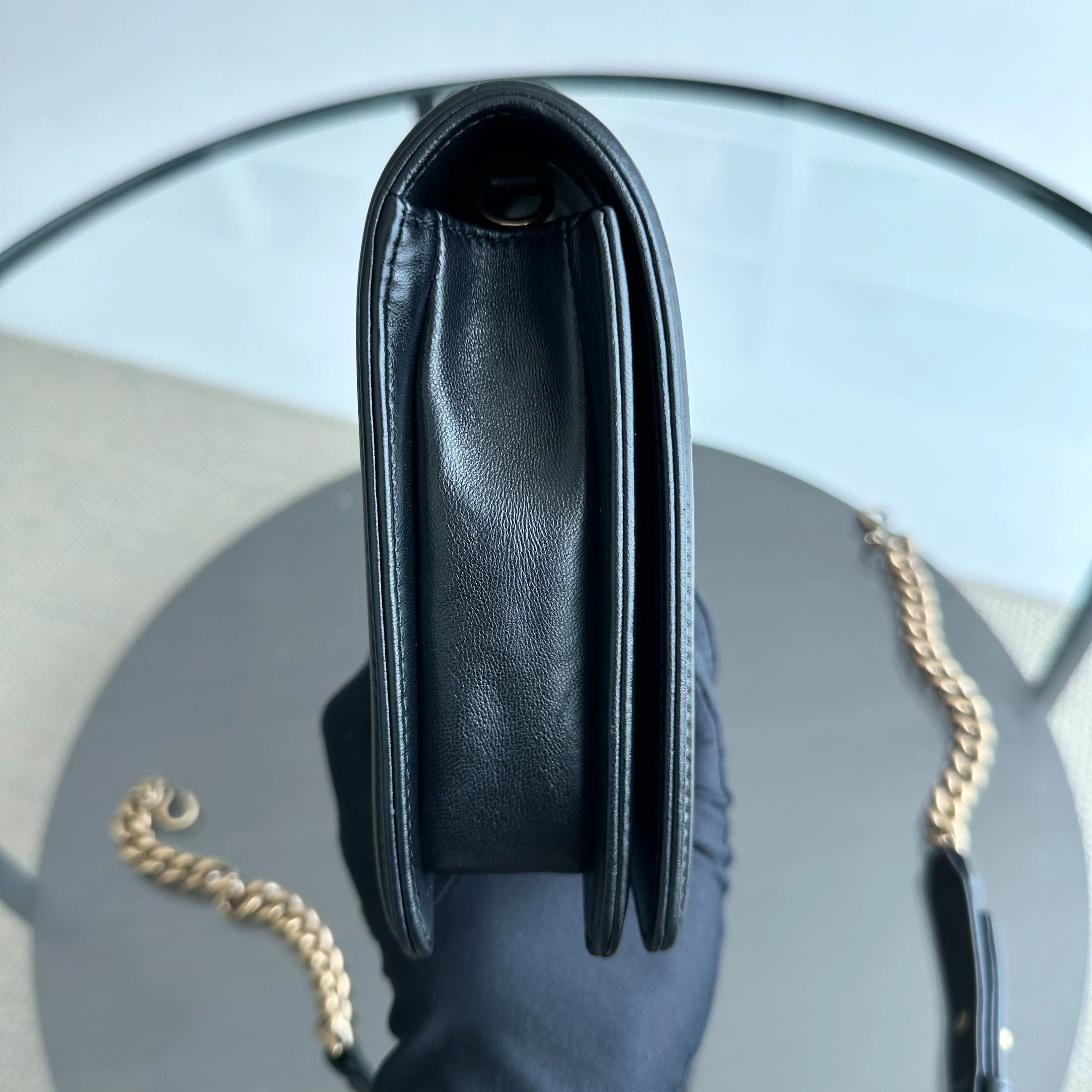 *Receipt* Chanel Boy East West Crest Lambskin Embellished Cruise 2016 Leboy Shoulder Bag No 21 - Best Luxury Designers