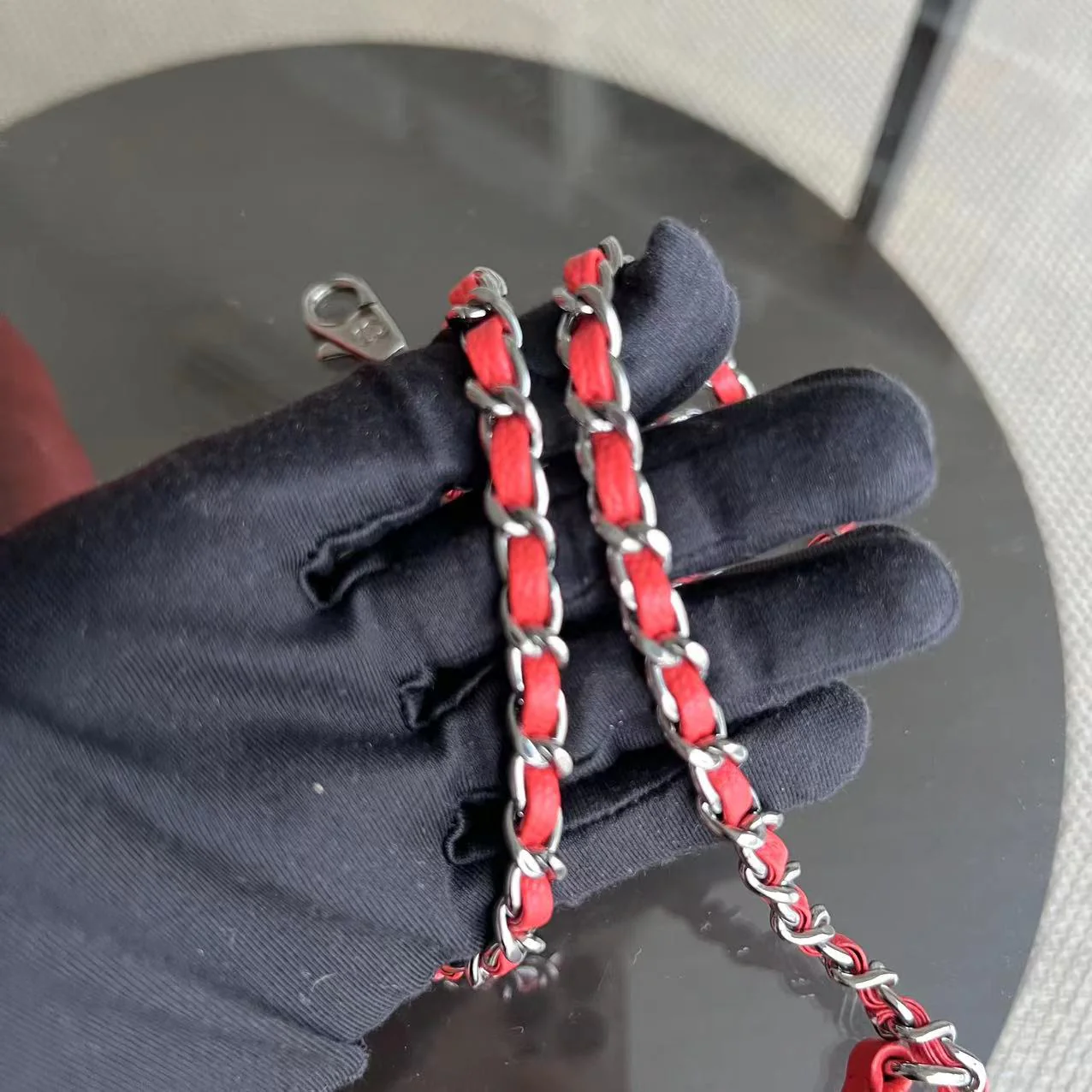 *Receipt, Full Set* Chanel Caviar Small Coco Handle Chevron Calfskin Light Red Silver Hardware Series 28 - Best Luxury Designers