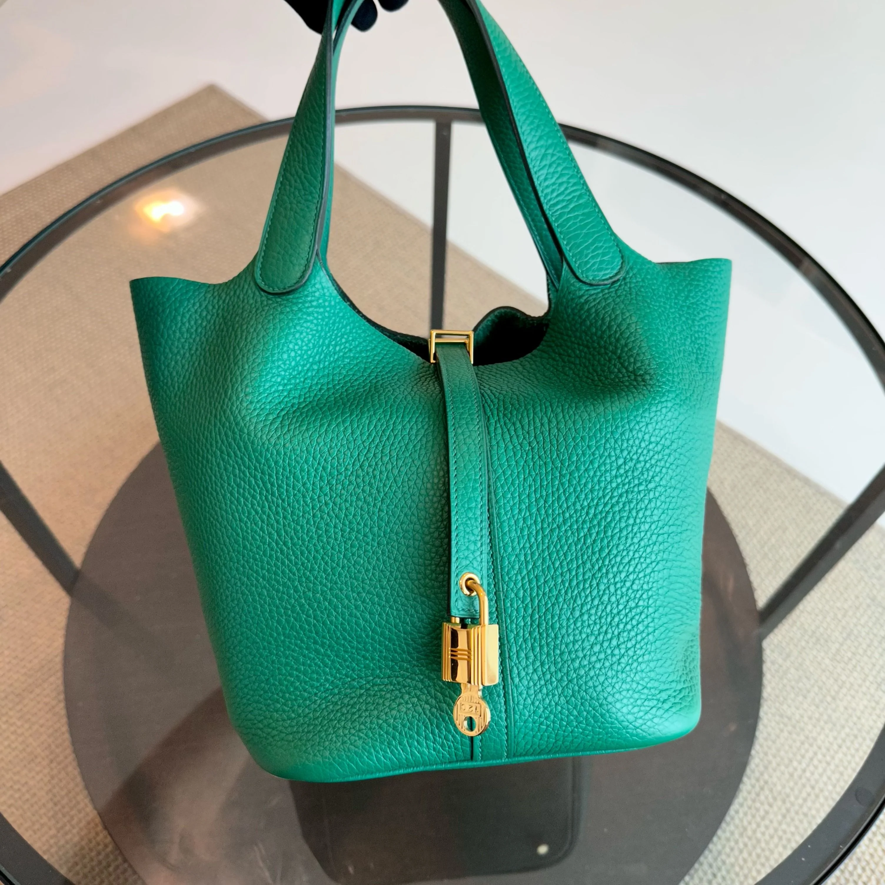 *Receipt* Hermes Picotin 22 Bambou 1k Clemence Stamp A GHW - Best Luxury Designers