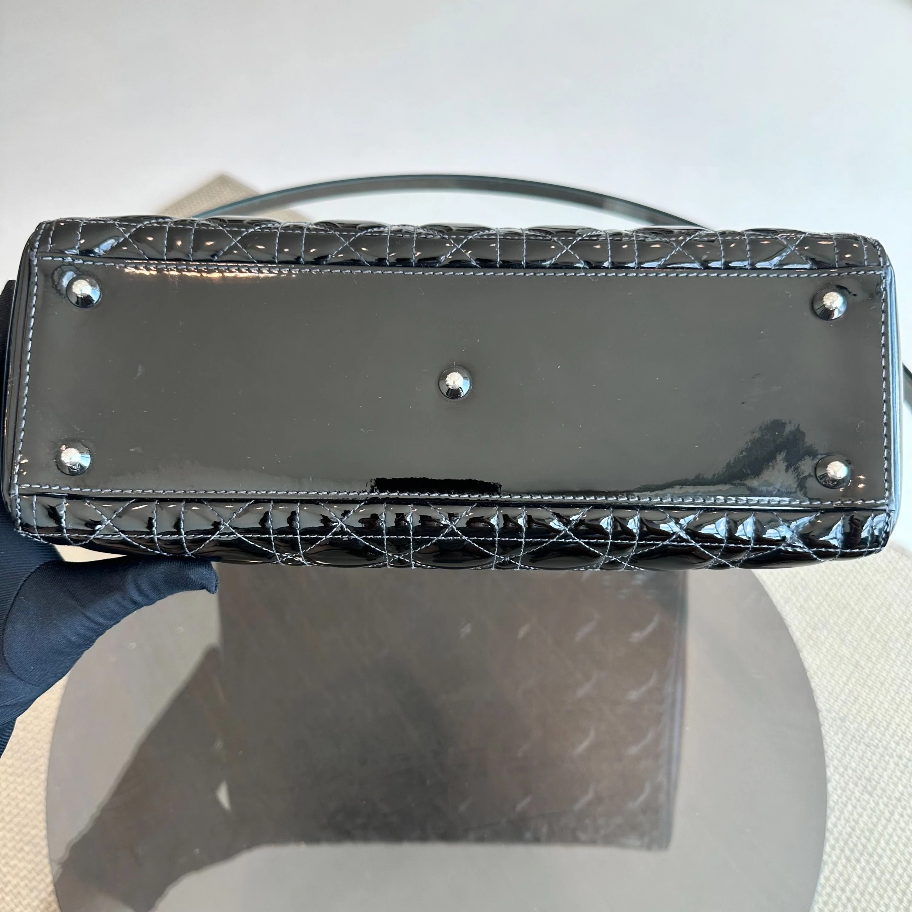 *Recolor, Receipt* Dior Lady Large Patent Leather Cannage Black SHW - Best Luxury Designers