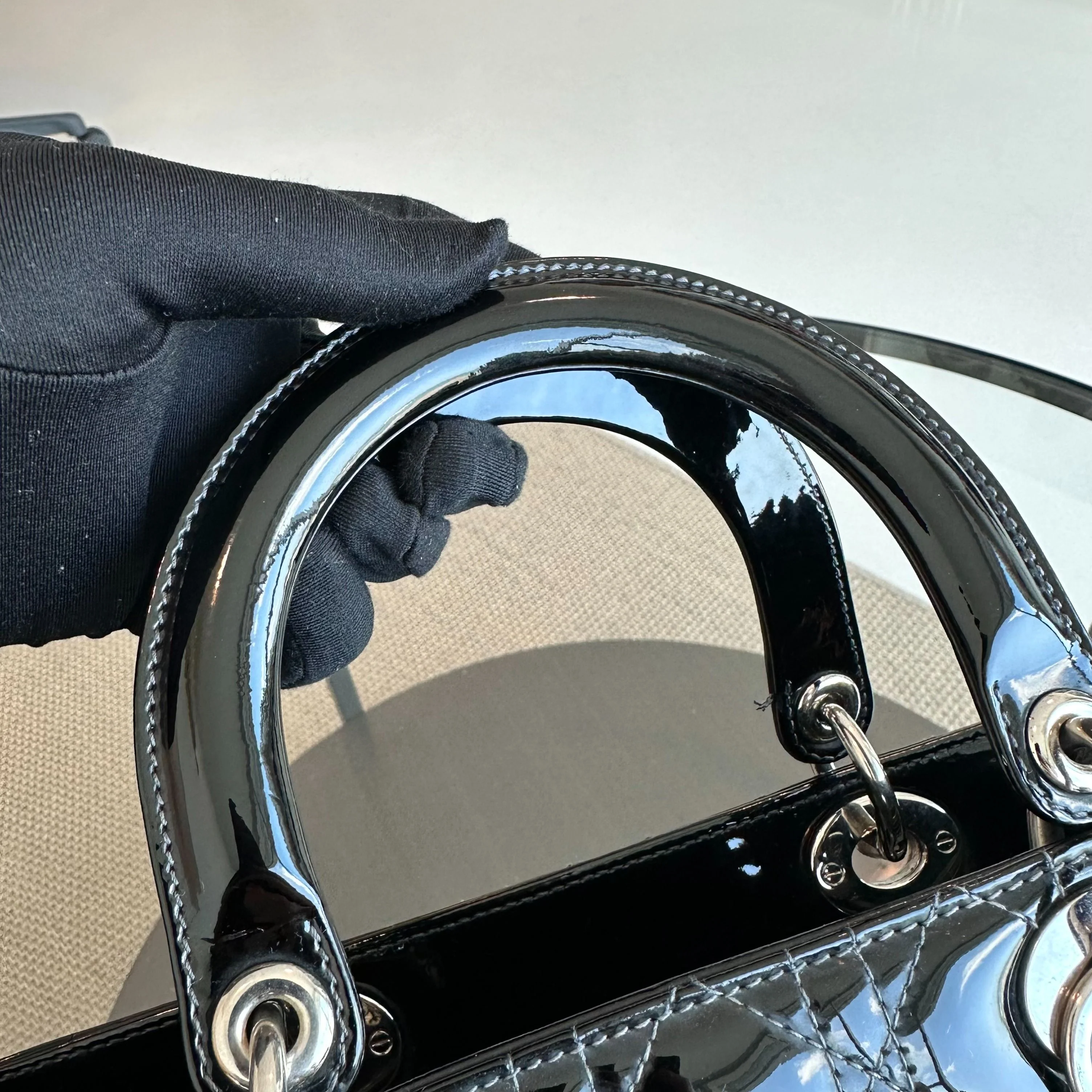 *Recolor, Receipt* Dior Lady Large Patent Leather Cannage Black SHW - Best Luxury Designers