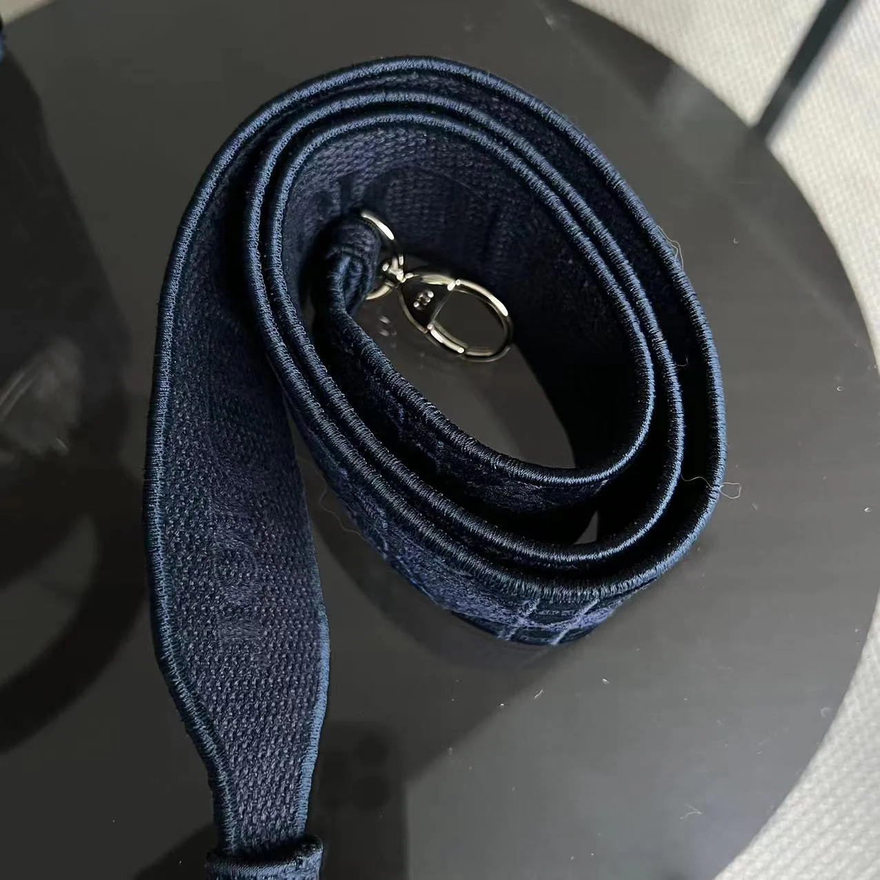 *Unused* Dior Lady D-Lite Embroidery Cannage D Lite Dark Blue LGHW - Best Luxury Designers