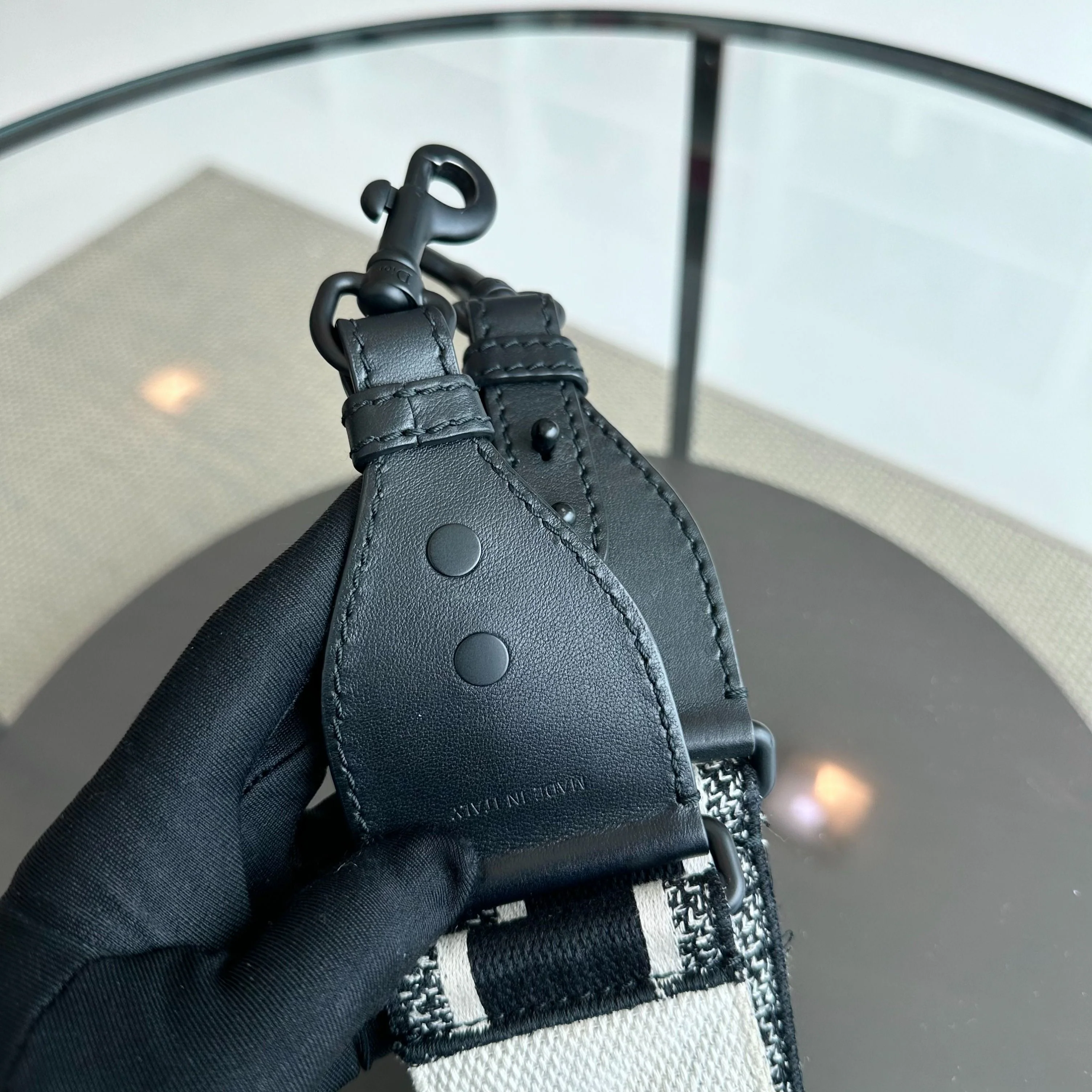 *With Strap* Dior Saddle All Black Small 20CM with Strap Cross Body Shoulder Bag - Best Luxury Designers