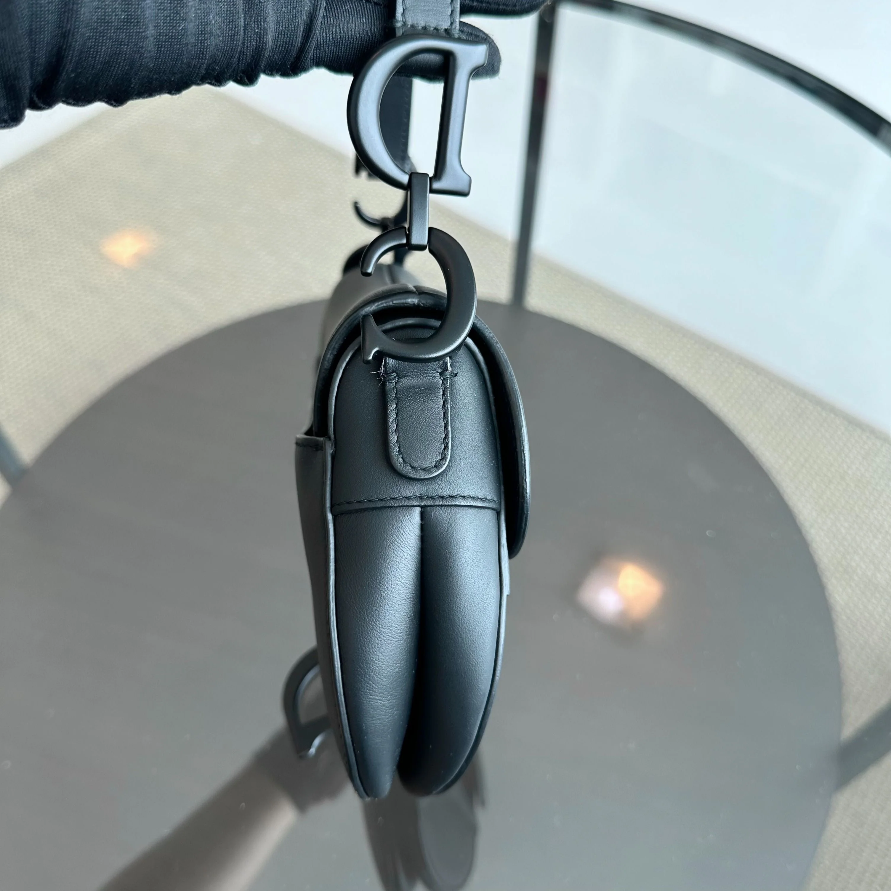 *With Strap* Dior Saddle All Black Small 20CM with Strap Cross Body Shoulder Bag - Best Luxury Designers