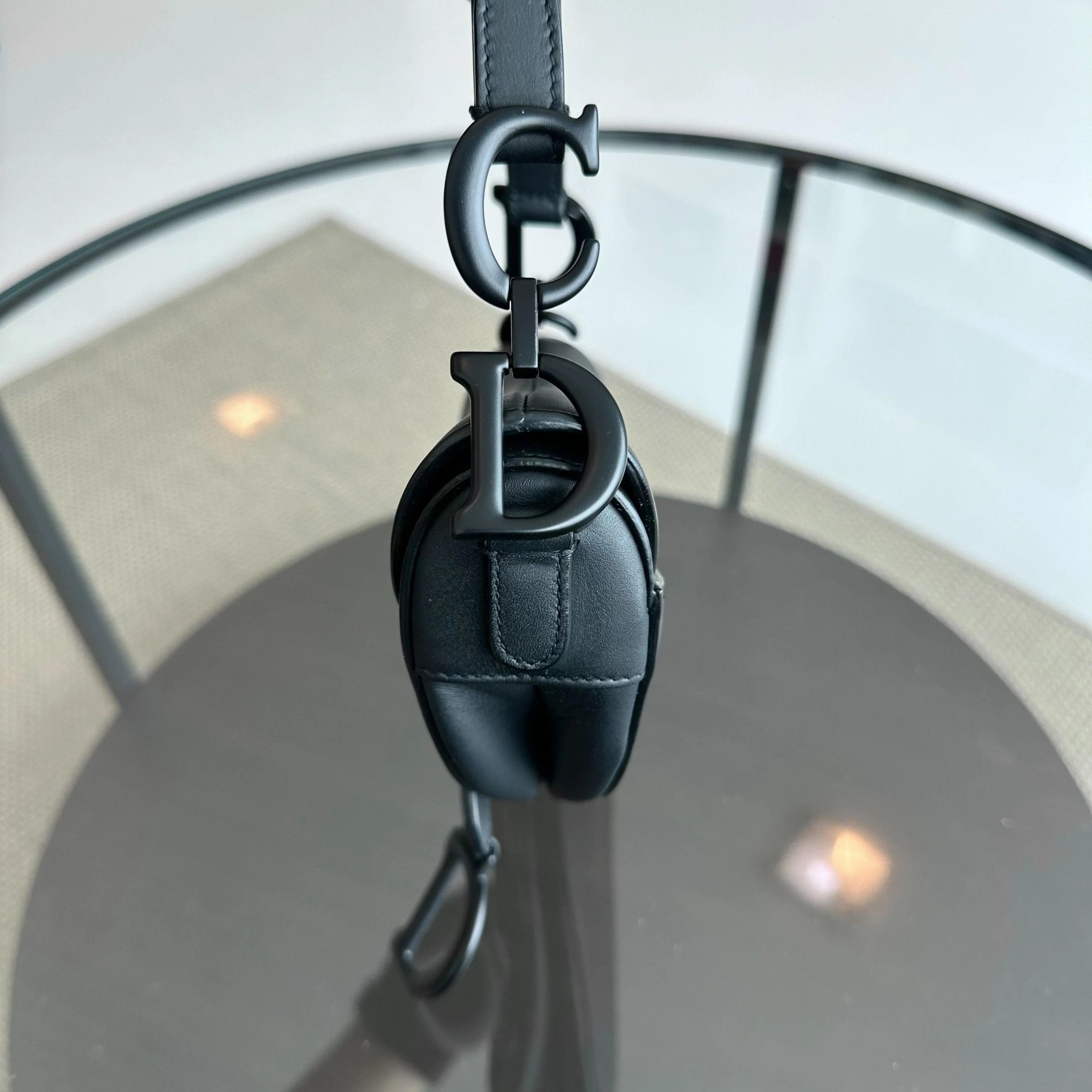 *With Strap* Dior Saddle All Black Small 20CM with Strap Cross Body Shoulder Bag - Best Luxury Designers