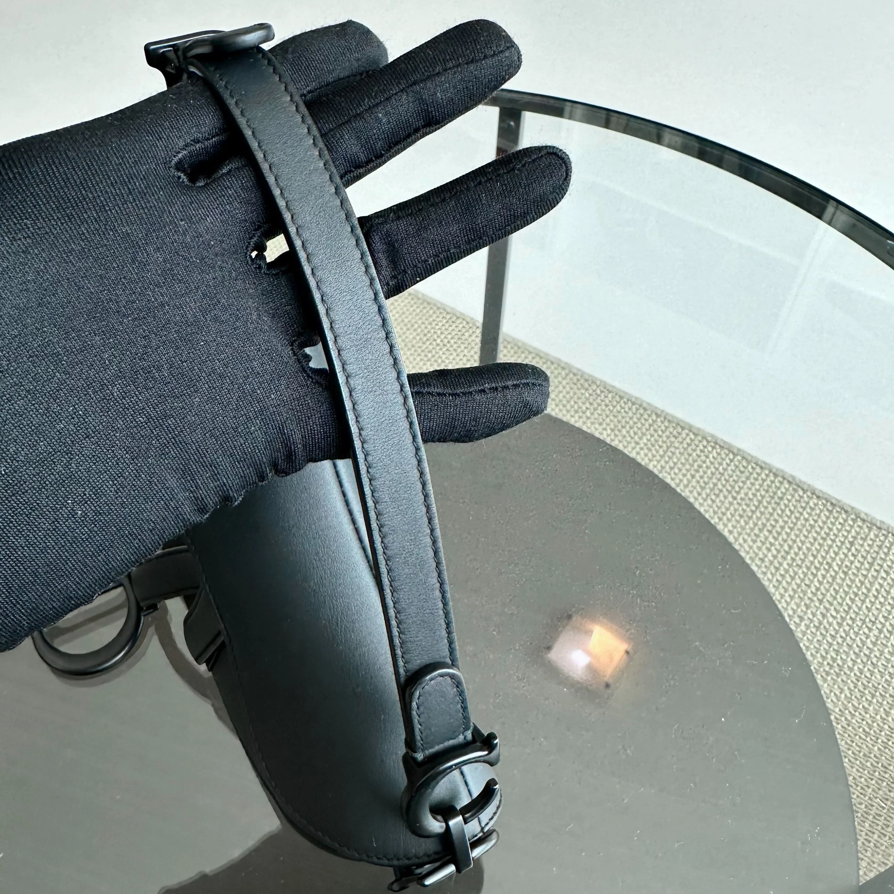 *With Strap* Dior Saddle All Black Small 20CM with Strap Cross Body Shoulder Bag - Best Luxury Designers