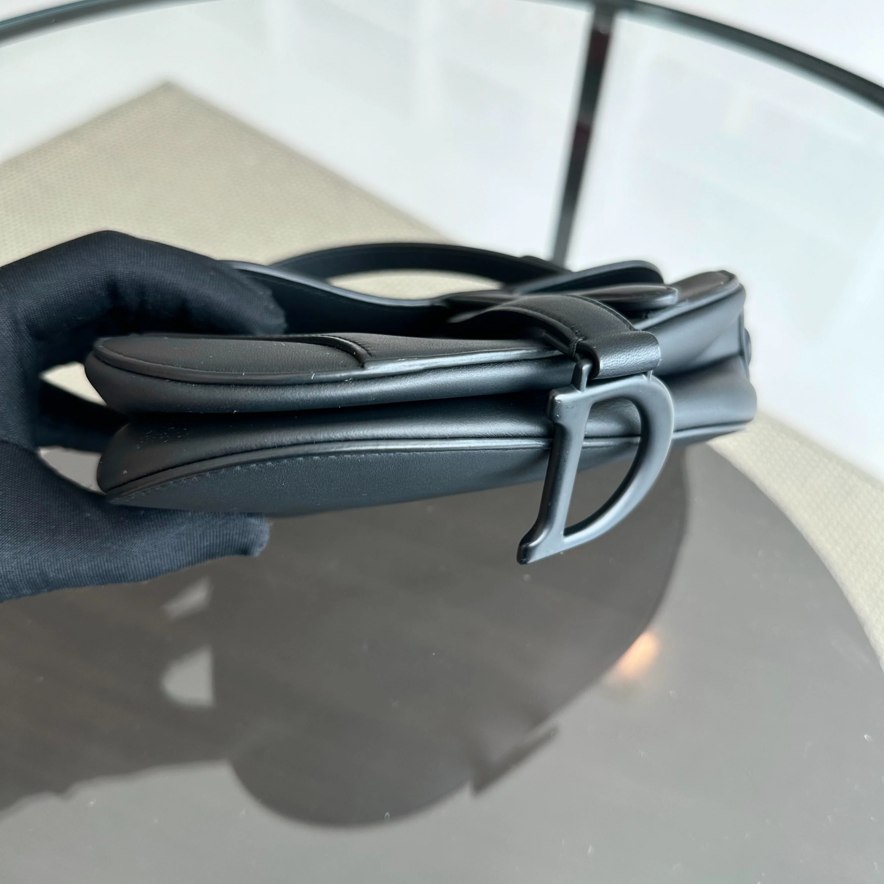 *With Strap* Dior Saddle All Black Small 20CM with Strap Cross Body Shoulder Bag - Best Luxury Designers