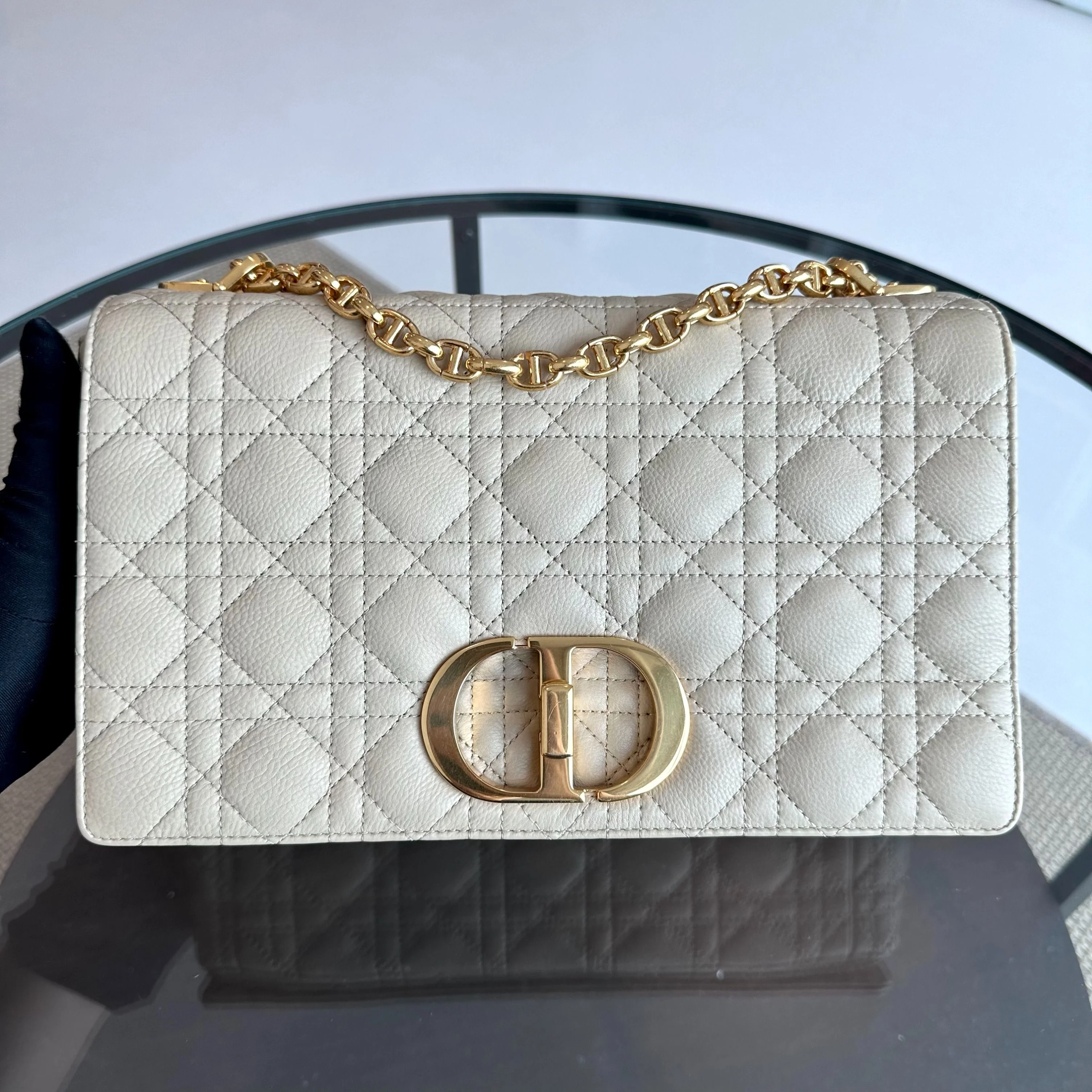*Year 2022* Dior Caro Large Flap Cannage Grained Calfskin Beige GHW - Best Luxury Designers