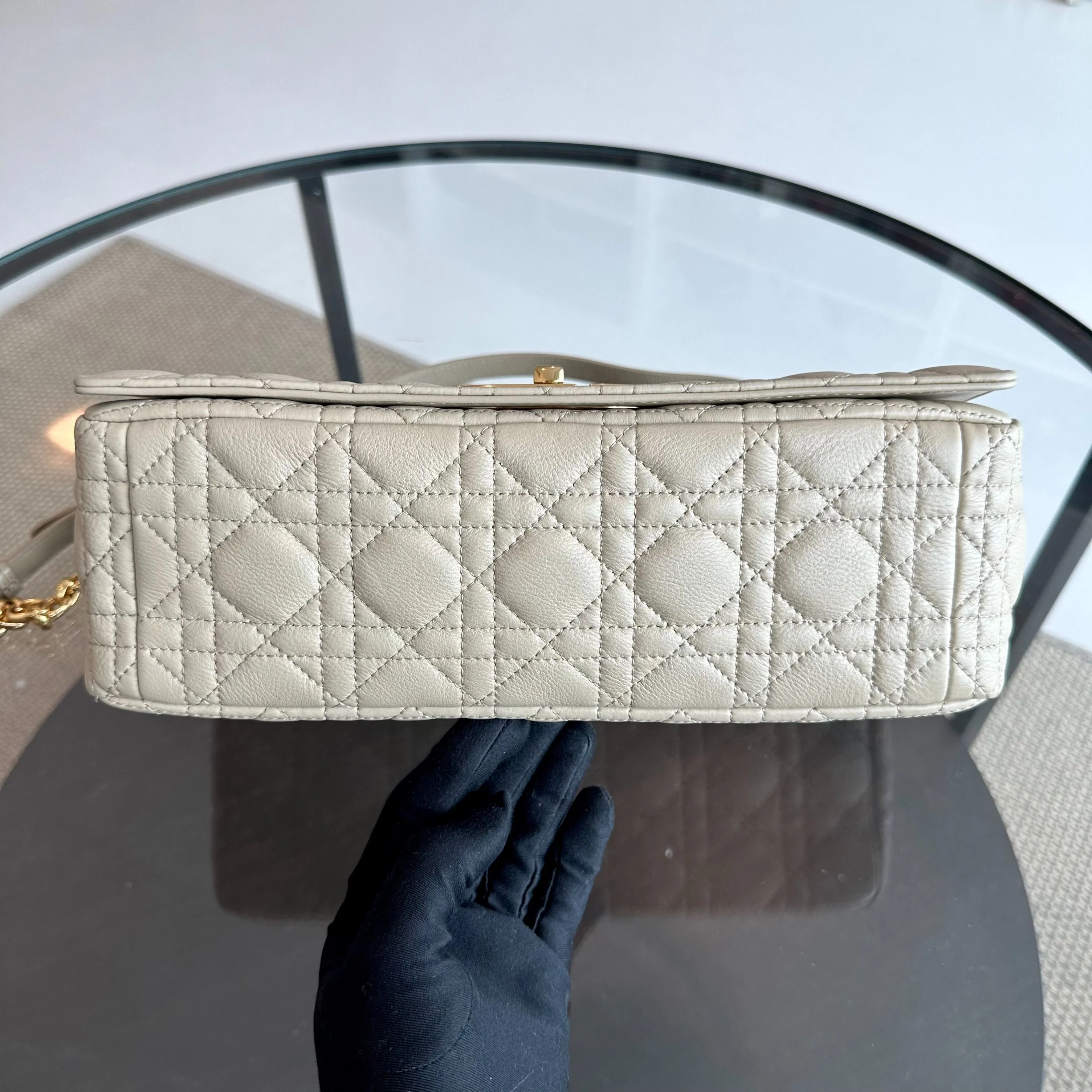 *Year 2022* Dior Caro Large Flap Cannage Grained Calfskin Beige GHW - Best Luxury Designers