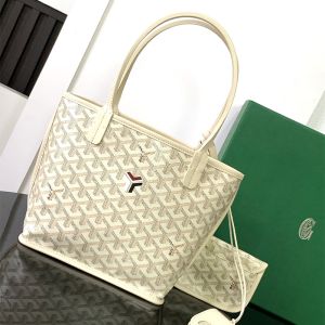 Goyard Anjou Mini Bag In Chevron Goyardine Calfskin Sand
