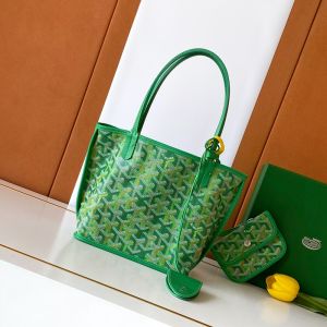 Goyard Anjou Mini Bag In Multicolored Goyardine Calfskin Meadow Green