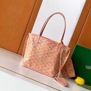 Goyard Anjou Mini Bag In Multicolored Goyardine Calfskin Powder Pink