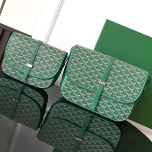 Goyard Belvedere Bag In Goyardine Canvas Green