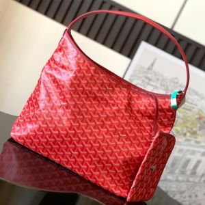 Goyard Boheme Hobo Bag In Goyardine Canvas Red