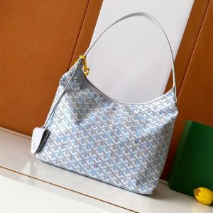 Goyard Boheme Hobo Bag In Multicolored Goyardine Canvas Polar Blue