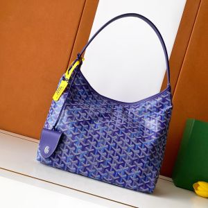 Goyard Boheme Hobo Bag In Multicolored Goyardine Canvas Blueberry Purple