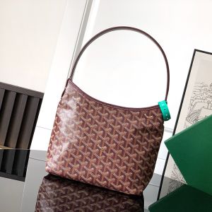 Goyard Boheme Mini Hobo Bag In Goyardine Canvas Burgundy