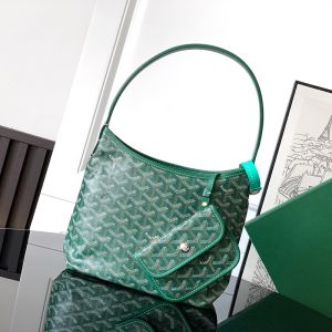 Goyard Boheme Mini Hobo Bag In Goyardine Canvas Green