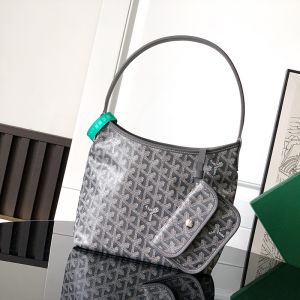 Goyard Boheme Mini Hobo Bag In Goyardine Canvas Grey