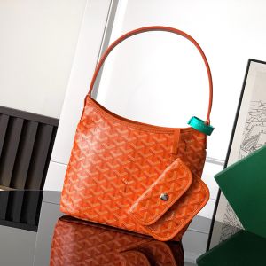 Goyard Boheme Mini Hobo Bag In Goyardine Canvas Orange