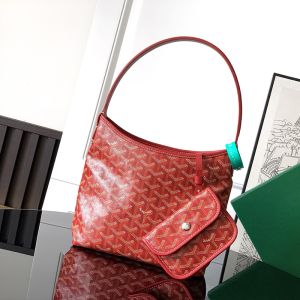 Goyard Boheme Mini Hobo Bag In Goyardine Canvas Red
