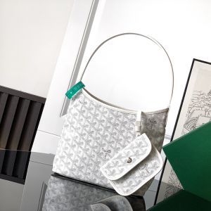 Goyard Boheme Mini Hobo Bag In Goyardine Canvas White